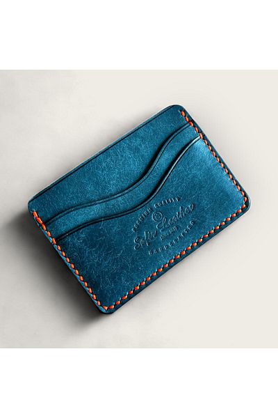 DeriBoss Milano Turquoise Genuine Leather Minimal Card Holder