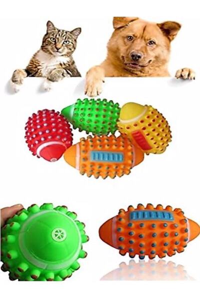 TUĞRA PET MARKET Colorful Cat Dog Biting Ball Sound Ball Toy Teether Colorful Biting Ball 1 Piece
