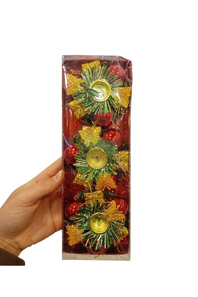 Happy Toys Triple Candle Holder Christmas Special Decorated Gift Candle Holders