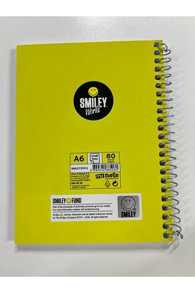 Mynote Smiley Notebook A6 80ypStriped