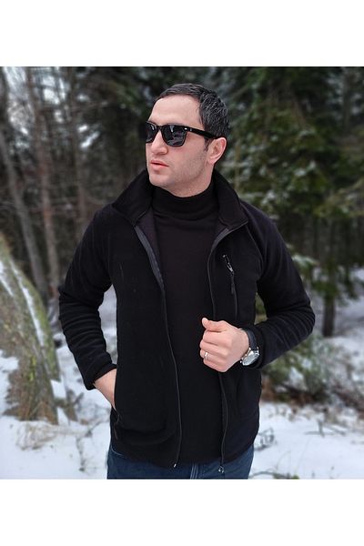 POLAR الصوف الرجالي المقاوم للبرد بسحاب صوف سميك وكامل