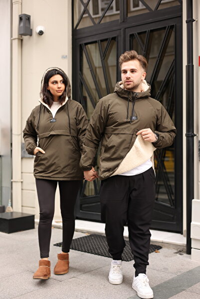 KİLSBUTİK KANGAROO POCKET COAT WITH FUR INSIDE WATERPROOF UNISEX