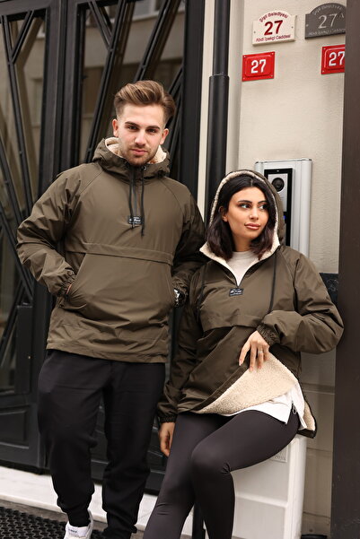 KİLSBUTİK KANGAROO POCKET COAT WITH FUR INSIDE WATERPROOF UNISEX