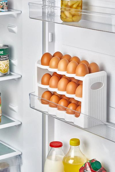Akkoyunlu home 30 Compartment Egg Box 3 Layer Egg Holder Refrigerator Organizer Storage Container