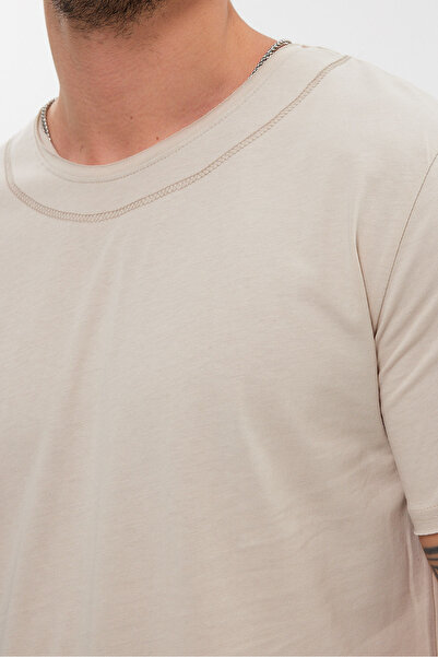 rammers Футболка з коротким рукавом і широким коміром, асиметричним і брудним кроєм