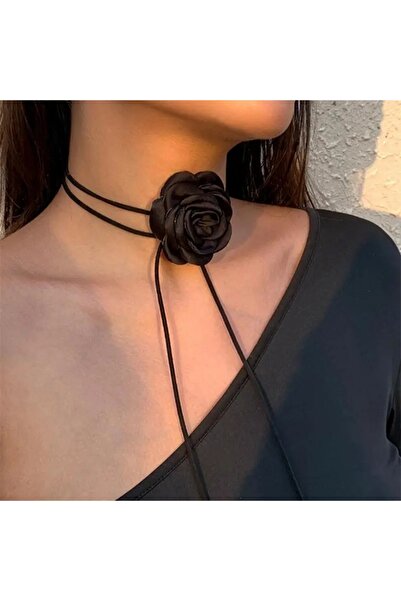 MutluBiDünya Vintage Gül Choker Kolye