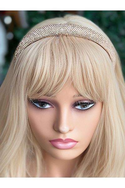 QUEEN AKSESUAR Trend fashion luxury crystal copper coffee row with stones bombed bulging high wide crown women's crown