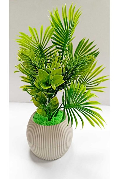 La bella bazar Plantă artificială de garnitură verde în mini ghiveci, piatră verde fosforescentă, 17 cm, decorativă pentru baie, bucătărie, masă, floare