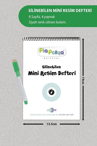 piapolya Erasable Mini Art Book and Black Pen |   Ballpoint Notebook |   1Pc Wiping Black Pen