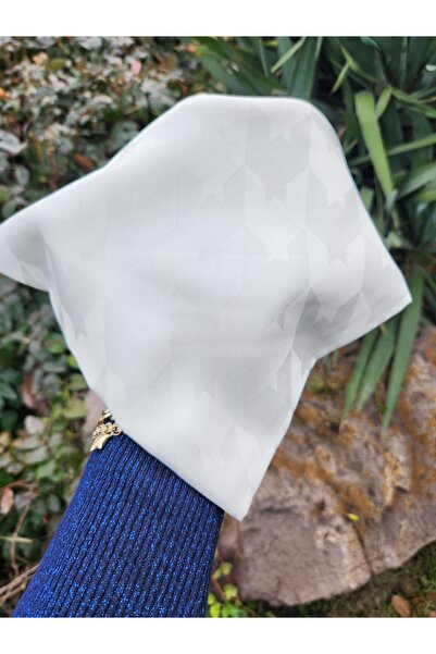 FRESCO SCARFS Women's Hijab Silky Jacquard Houndstooth Pattern Scarf*CREAM