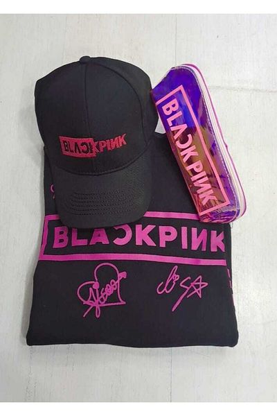 GC GÖKHAN CLUB Унисекс суитчър Blackpink, комбинация от шапка и калъф за молив Blackpink