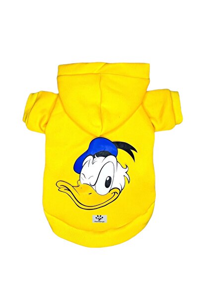 PetiliDünya Donald Duck sweat Kapişonlu Sweatshirt Köpek Ve Kedi Kıyafeti - desenli hoodie