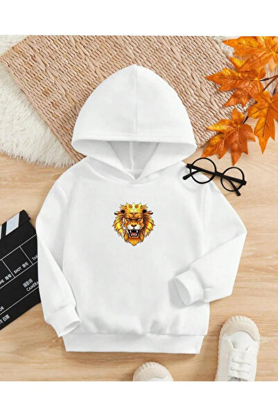 FRİENDS KİDS Çocuk Beyaz Minik Aslan Baskılı Sweatshirt