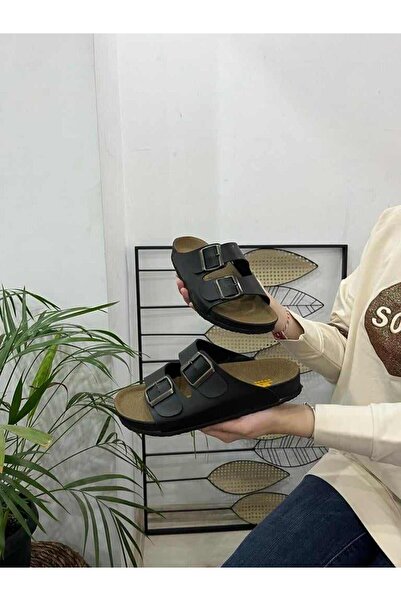 Behtah Kundura Unisex denní pohodlné venkovní vnitřní pantofle s dvojitou přezkou