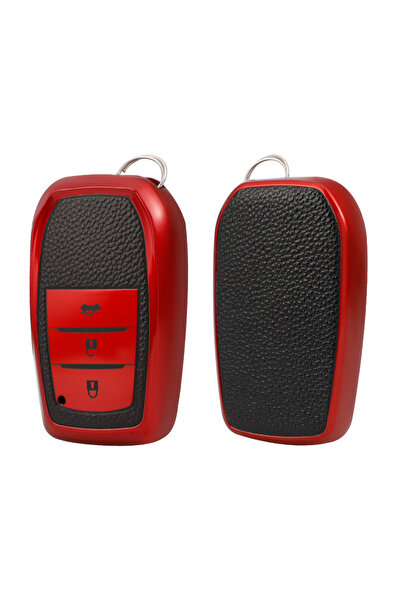 AYCANSTORE Husă TPU pentru telecomandă Toyota cu 3 butoane (roșu)