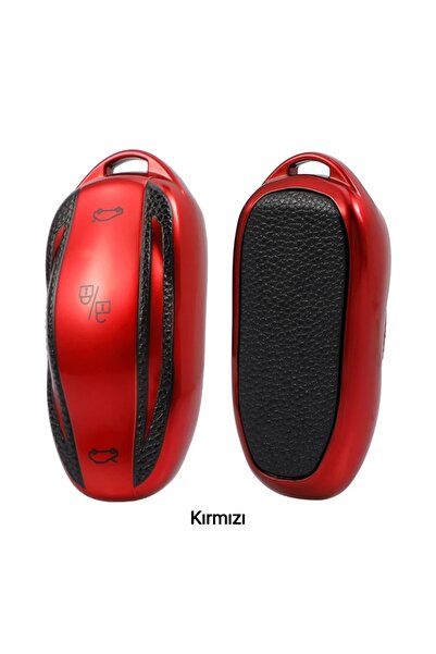 AYCANSTORE Θήκη ελέγχου κλειδιού Tpu Tesla (Κόκκινη)