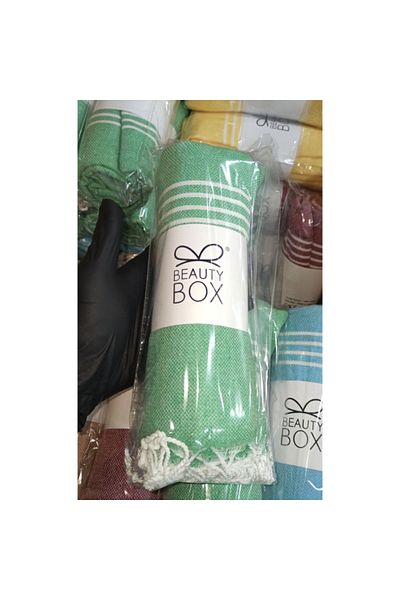 Beauty Box Luxury Spa Towel Green Color Beach Towel Cotton Loincloth Turkish Bath Bathhouse Beach Towel 90cmx170cm