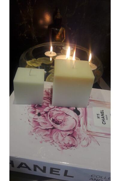 ABETE Iv Candles 2li Organik Krem Kare Mum