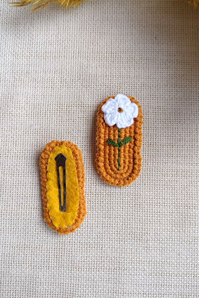 D&D CONCEPT Çiçek Desenli Çıtçıtlı Kız Çocuk Bebek Saç Tokası Klipsli Örgü Toka / Bebek Toka - Kız Çocuk Toka