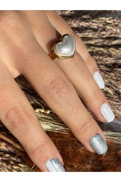 Lucios خاتم قلب لؤلؤي 316 ستانلس ستيل (قابل للتغيير)