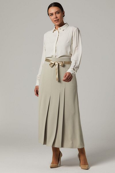 SORALLİNE Women's Large Size Pleated Skirt 705