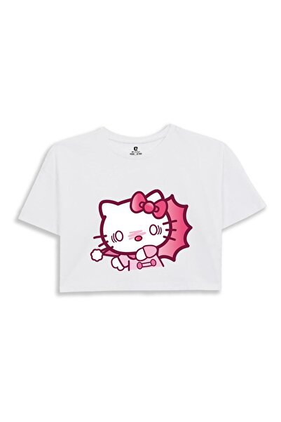 EZ Design HELLO KİTTY PRINTED CHILDREN&YOUTH CROP T-SHIRT