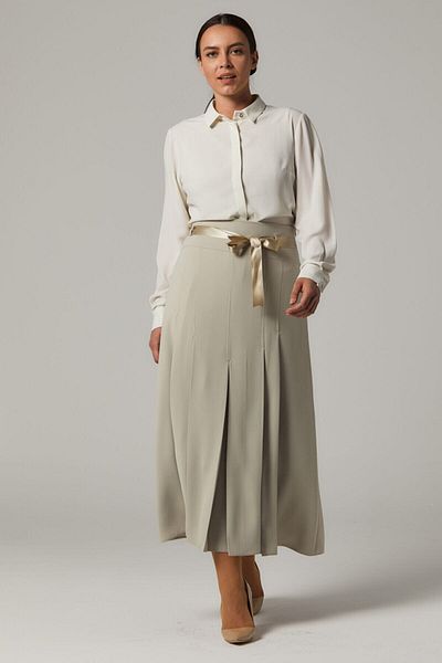 SORALLİNE Women's Large Size Pleated Skirt 705