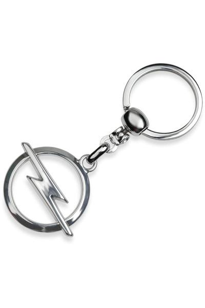 İKTUNING سلسلة مفاتيح معدنية فضية طويلة مع شعار أوبل