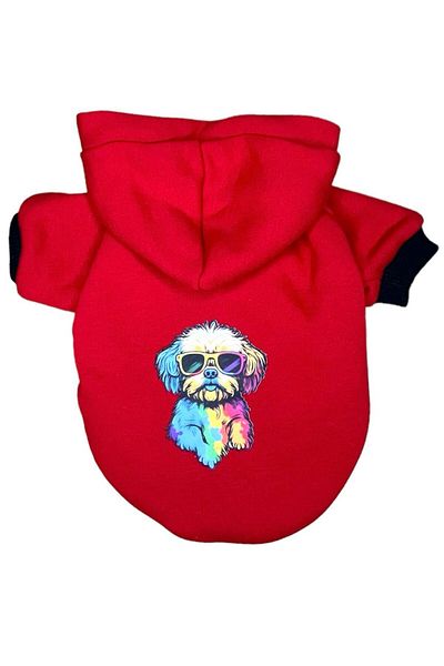 PetiliDünya Dog Colors Hooded Fleece Sweatshirt Dog And Cat Outfit & Dress