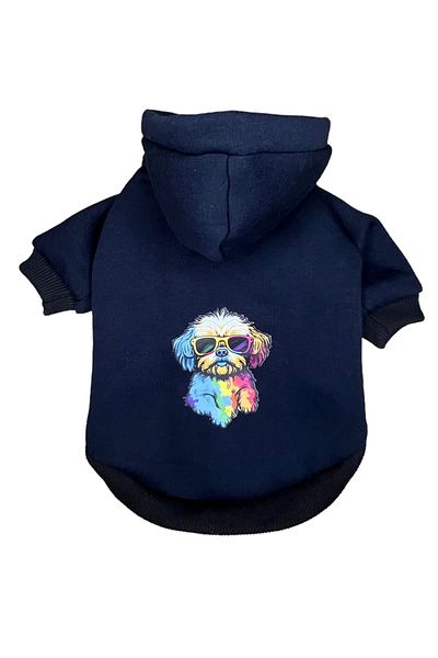 PetiliDünya Dog Colors Hooded Fleece Sweatshirt Dog And Cat Outfit & Dress