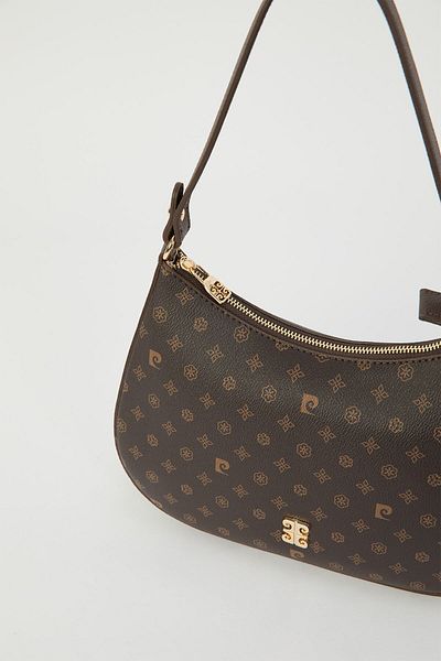 Pierre Cardin Καφέ Monogram Γυναικεία Τσάντα Ώμου 05PO23Y1724