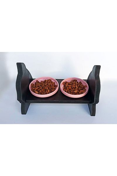 Toprak Art High and Curved Ceramic Cat Food Bowl