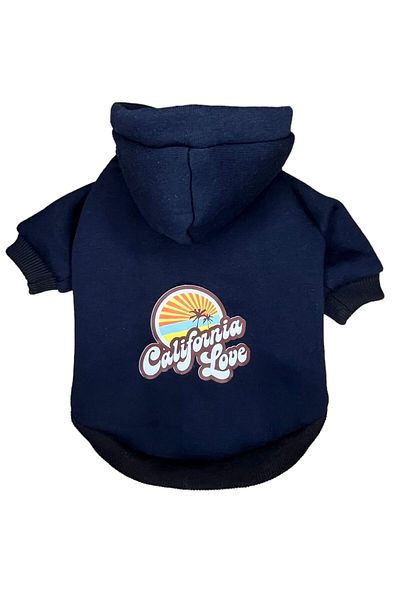 PetiliDünya California love Hooded Fleece Sweatshirt Dog And Cat Outfit & Dress