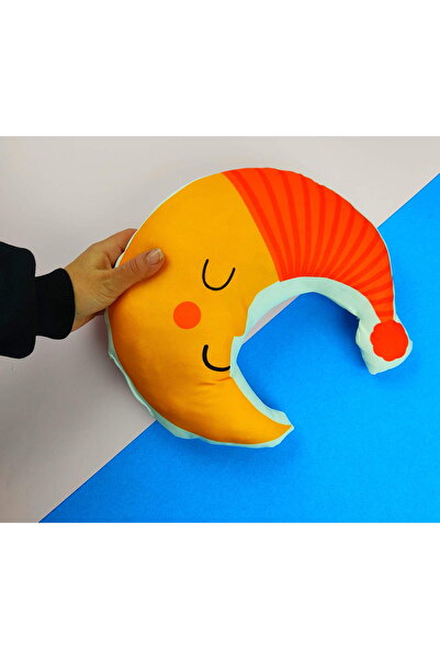 Yastık Deposu Uykucu Ay Dede Tasarımlı Baskılı Şekilli Yastık Hediye