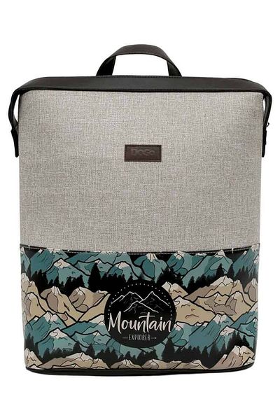 Dogo Unisex Vegan Δερμάτινο Γκρι Casual Backpack - Mountain Explorer Design