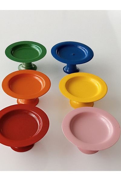 AZRAM HOUSE Colored 6 pieces of delight cups yellow, red, blue, green, orange, pink