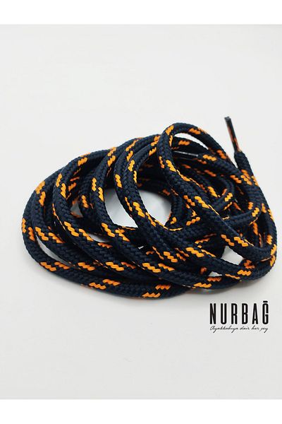 NURBAĞ DOKUMA Cat-boots navy blue orange laces 120 cm 1 pair tk00098