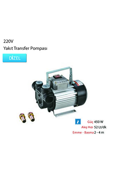 Mitacan MİTACAN MTTP60TAC 220V YAKIT TRANSFER POMPASI MANUEL STOP