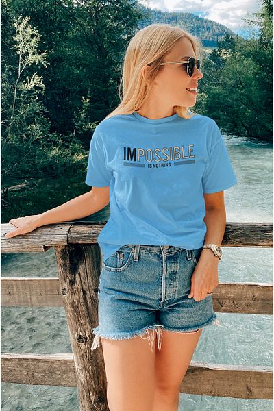 ADA BEBEK ÇOCUK Imposible - Tricou oversize pentru femei, 100% bumbac, cu imprimeu auriu
