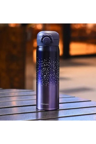 hediyeconcepti 500ml 304 Paslanmaz Çelik Yıldızlı Gökyüzü Ofis & Okul Taşınab...