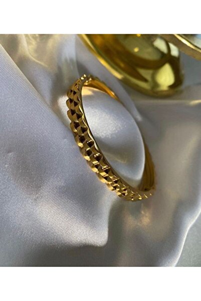 Accessories Gold Renk Çelik Kelepçe Marka Bileklik