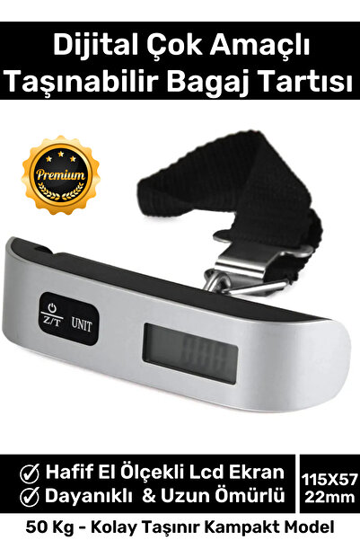 Carlburn Premium Seyahat Bavul Ağırlık Tartı Dijital Lcd Ekran Çok Amaçlı Taş...