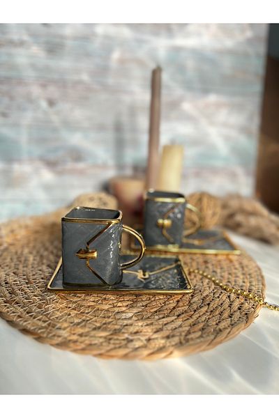 MAMALİZA Turkish coffee cup for 2 personsBag cup set80mlGift
