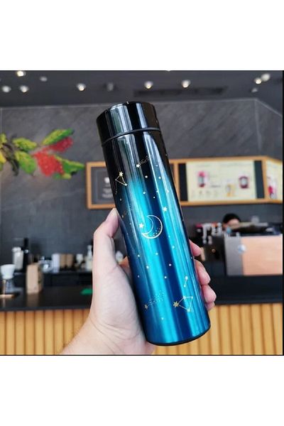 hediyeconcepti 500ml Starry Thermal Bottle Display Temperature Mug Stainless Steel Food Thermos
