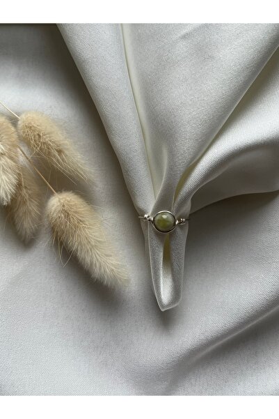 PelvedDesign Olivin Taşı Ayarlanabilir Doğal Taş El Yapımı Tel Yüzük