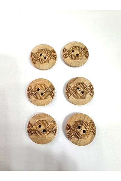ODDA TASARIM ATÖLYESİ Laser Natural Wooden 2 Cm Button Set