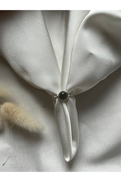 PelvedDesign خاتم سلك مصنوع يدويًا من حجر اللابرادوريت الطبيعي قابل للتعديل