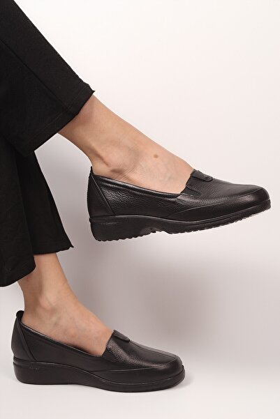 aka prestij ayakkabı comfort Hakiki Deri Günlük Kullanım Taşlı Anne Ayakkabısı