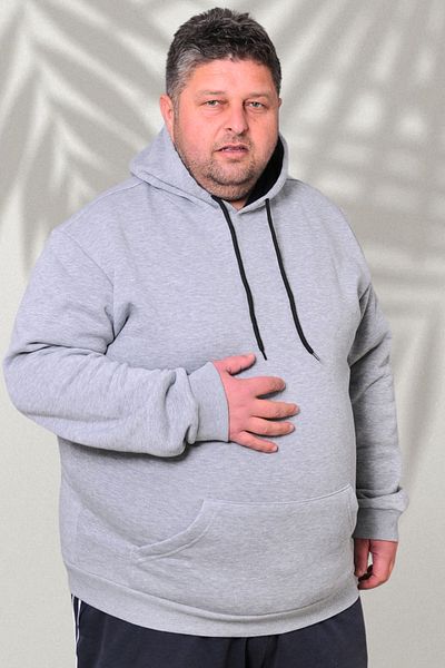 yakamor Plus Size Unisex Hooded Three Thread Sweat