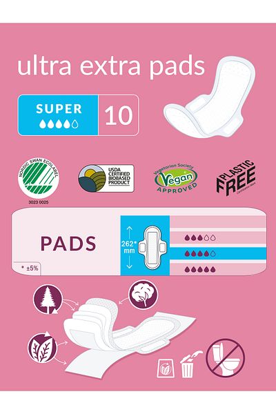 Natracare Organic and Natural Winged Ultra Extra Pad Super Set of 9 - 90 Pads